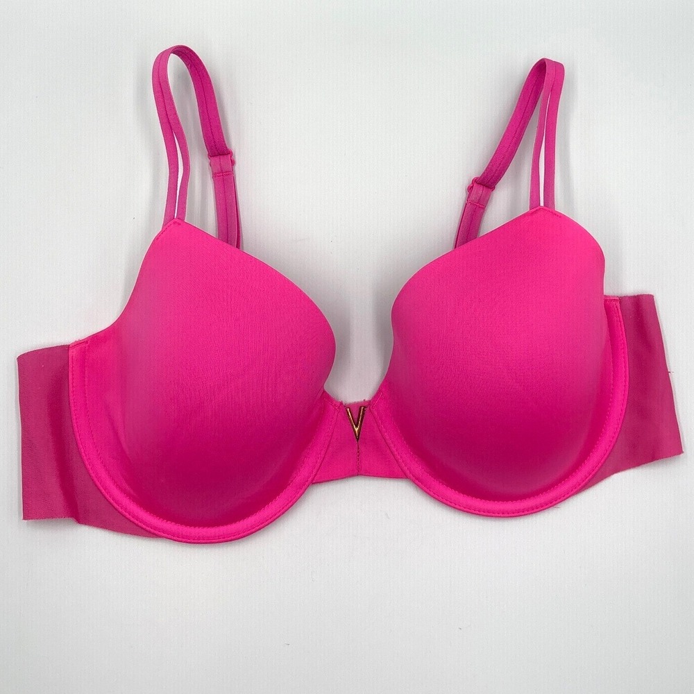 Victoria's‎ Secret Very Sexy Push Up Bra Hot Pink Gold V Hardware Underwire 34B